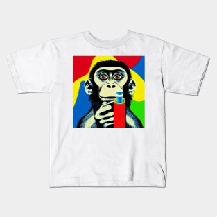 Colorful smoking monkey Kids T-Shirt